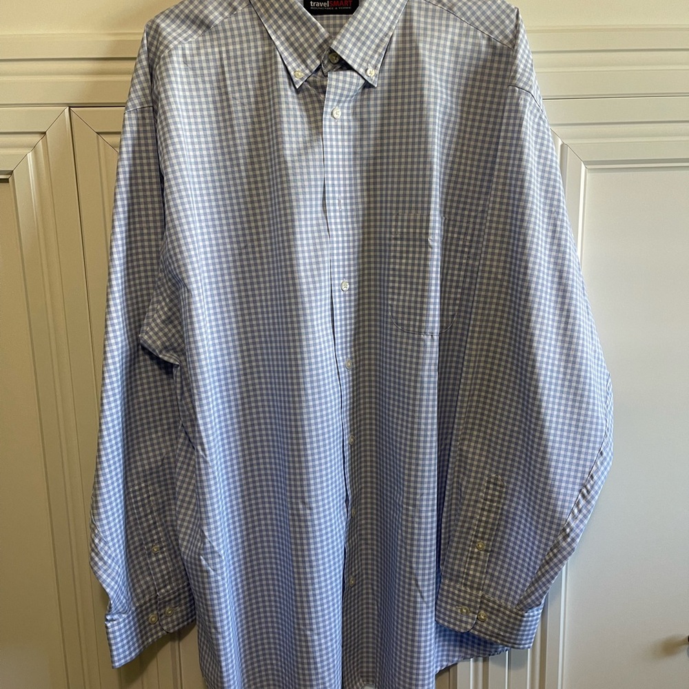 Roundtree & Yorke Blue Casual Button Down Shirt